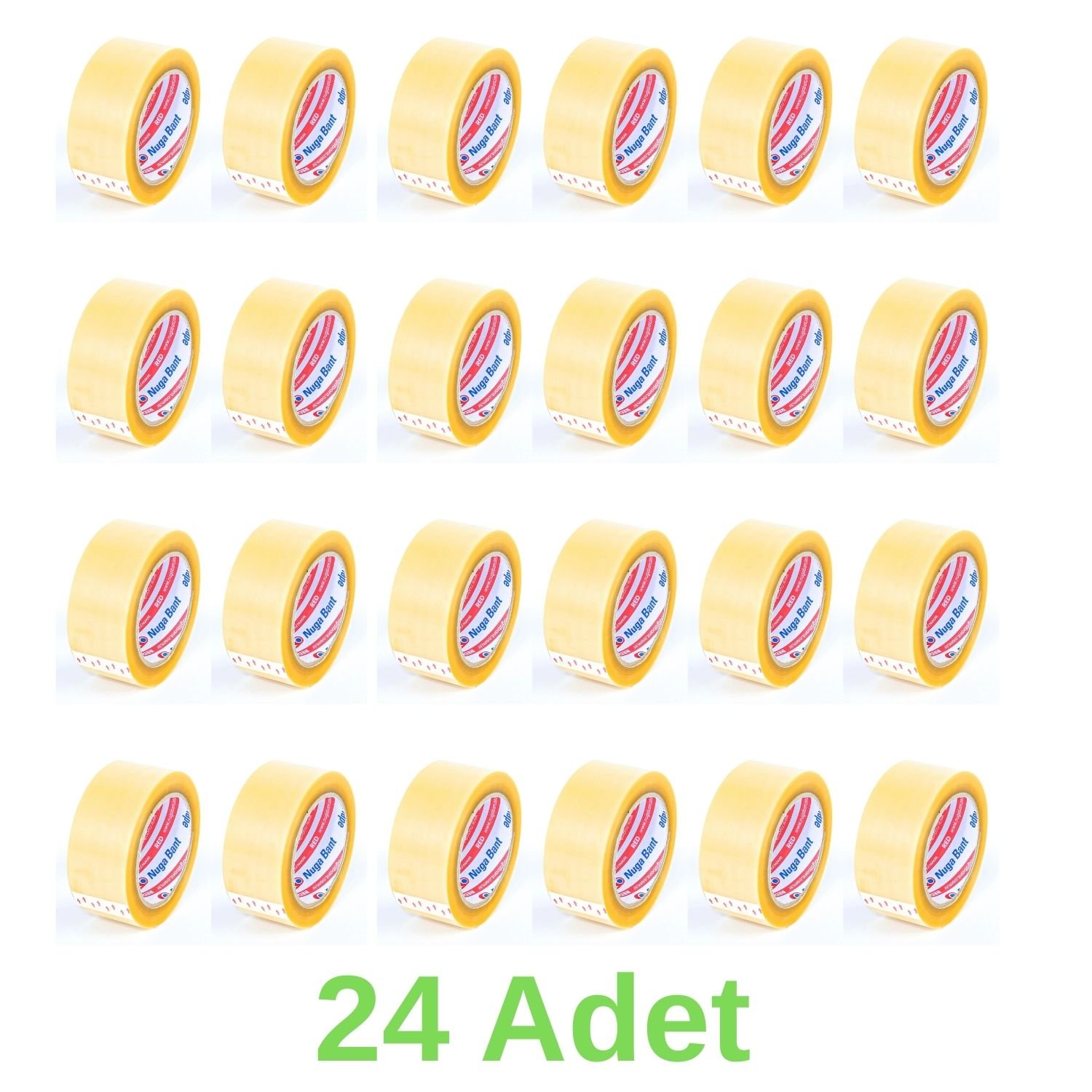 Nuga Bant 45 mm x 100 mt Şeffaf Koli Bandı Hotmelt Red 24 Adet