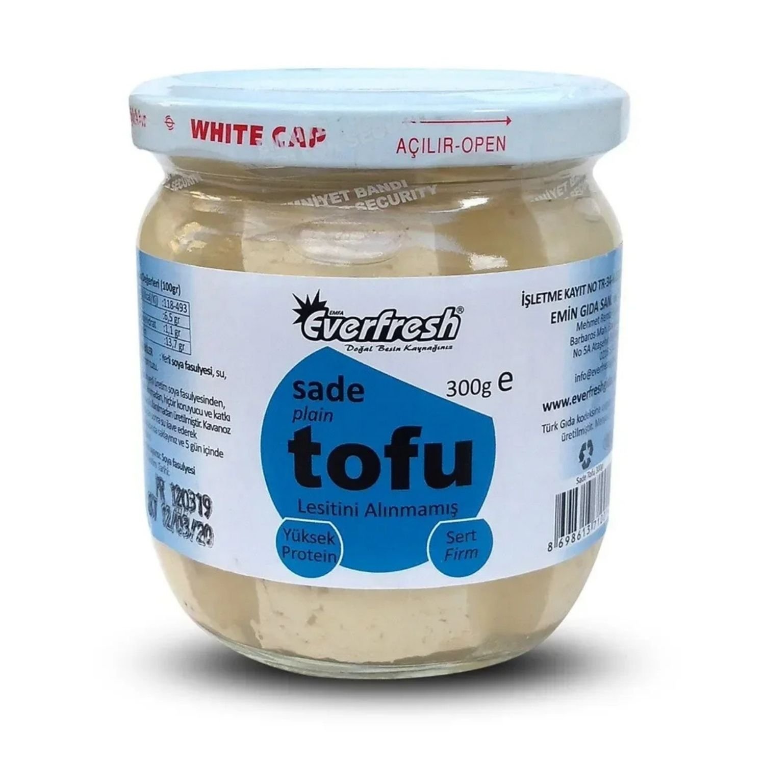 EverFresh Sade Tofu 300 gr Yerli Soya Fasülyesinden