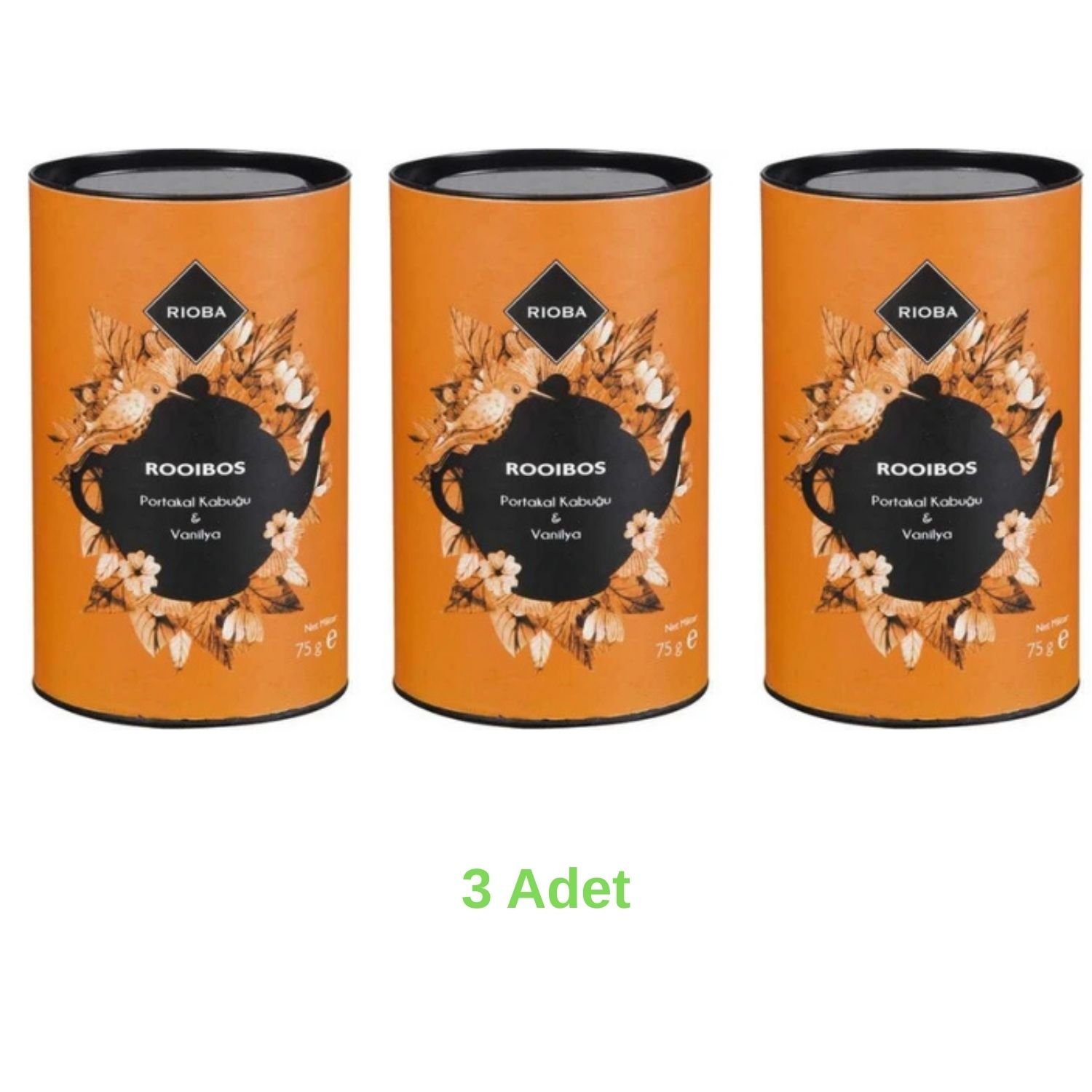Rioba Roobios 3 Adet Portakal Kabuğu & Vanilya Çay 75gr