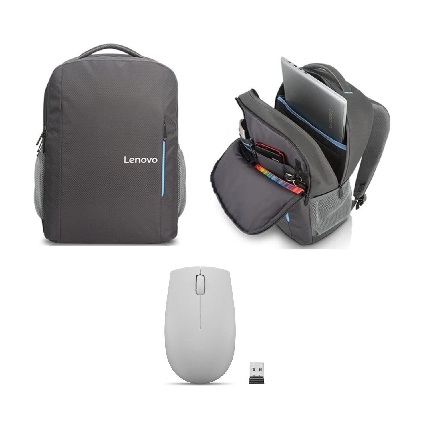 Lenovo B515 Gri Çanta, Lenovo 300 Wireless Gri Mouse Pro Set