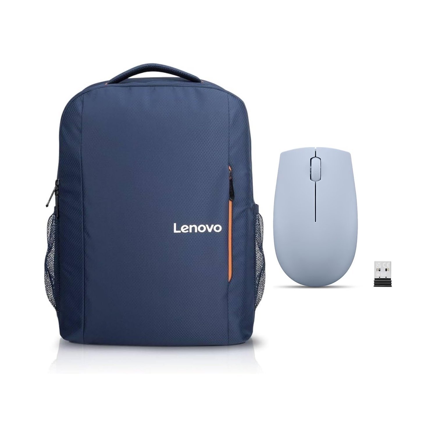 Lenovo B515 Mavi Çanta, Lenovo 300 Wireless Bulut Mavisi Mouse Set