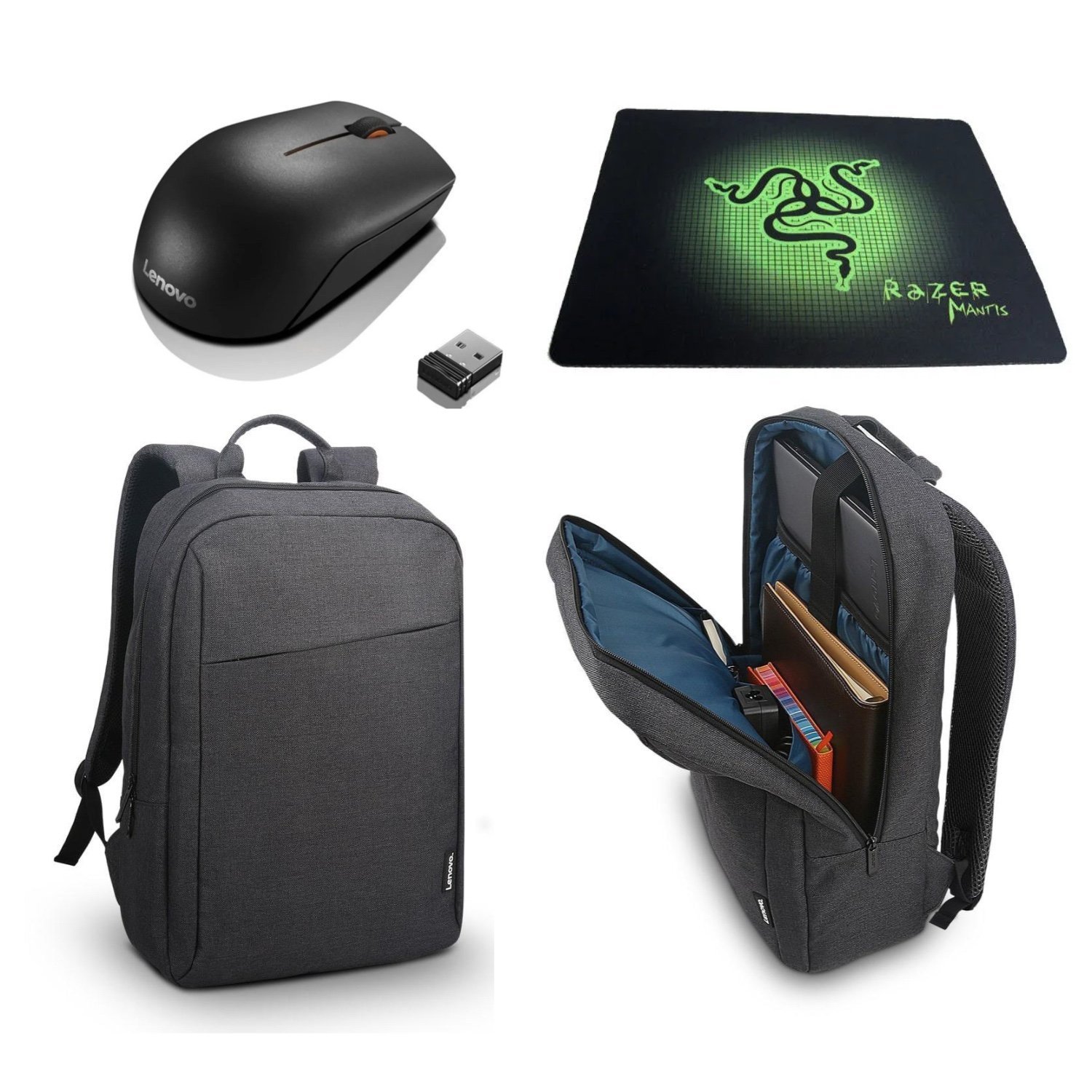 Lenovo 300 Siyah Mouse+b210 Siyah Sırt Çantası+Mousepad Set