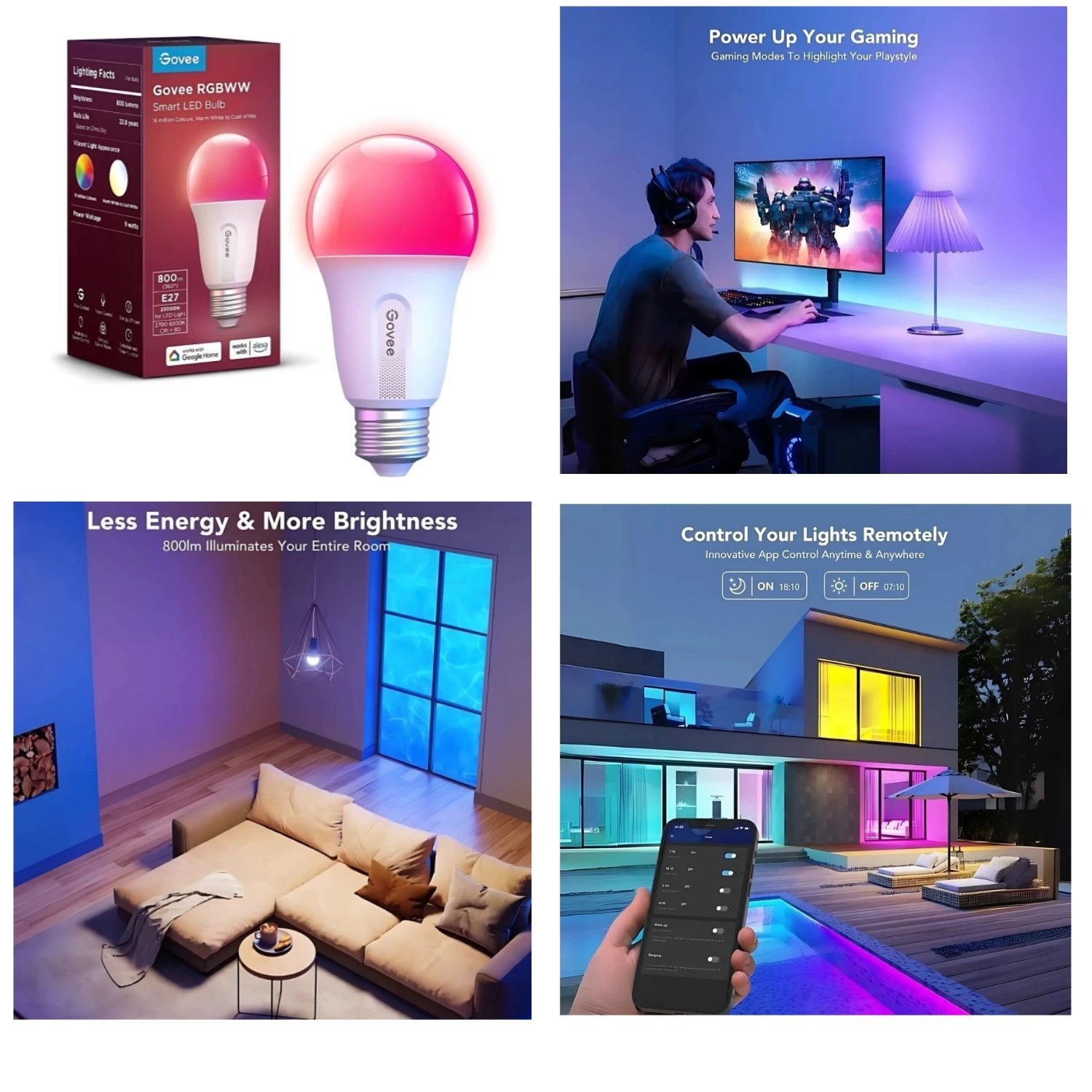 Govee Akıllı Ev Wifi + BT (800 Lm) H6004CC1