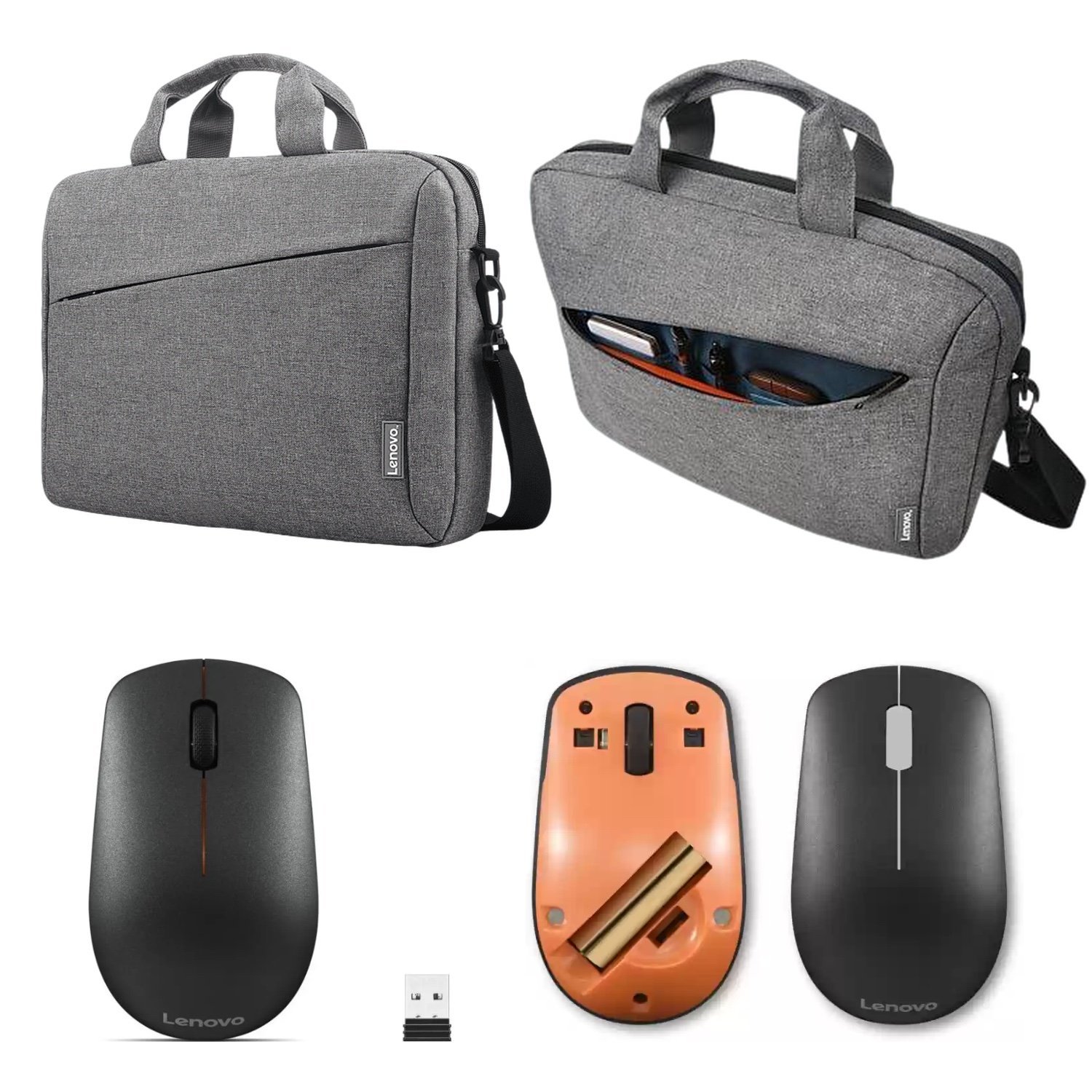 Lenovo 15.6" Casual Laptop Çantası B210 Gri, Lenovo 400 Kablosuz Mouse GY50R91293 Set