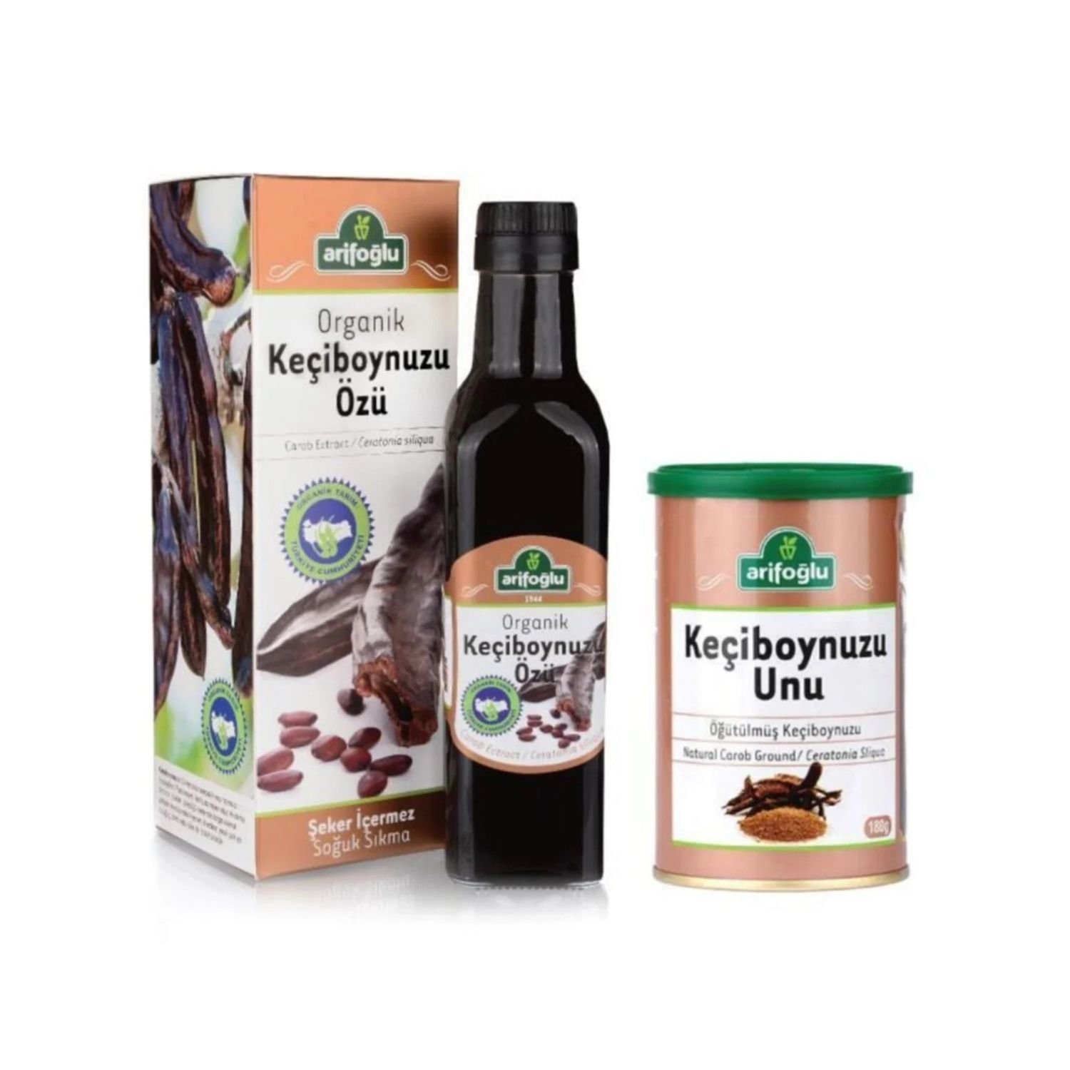 Arifoğlu Organik Keçiboynuzu Özü 250ml + Keçiboynuzu Unu 180g (TNK)