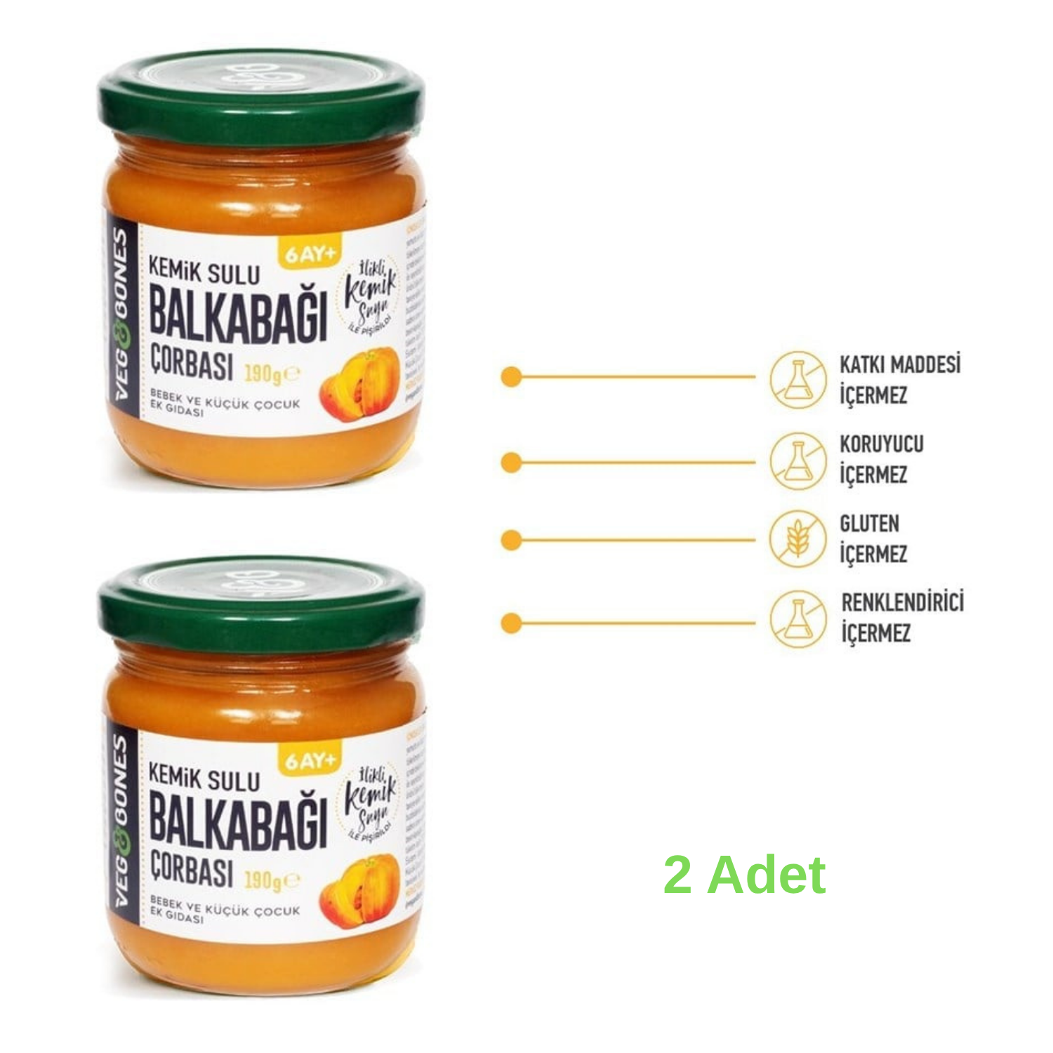 Veg&Bones İlikli Kemik Suyu Balkabağı Çorbası 190 Gr x 2 Adet