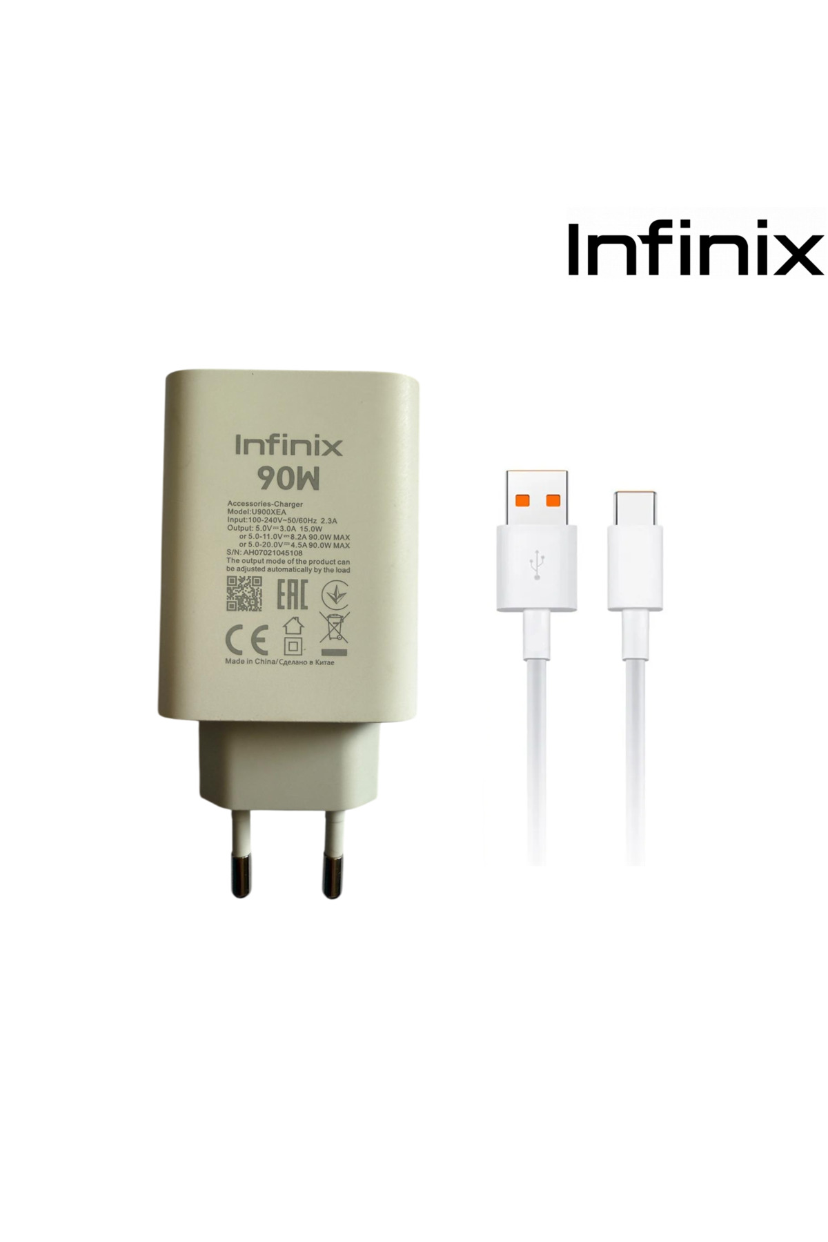 Infinix 90w (WATT) Hızlı Şarj Aleti Adaptörü Kablo Seti