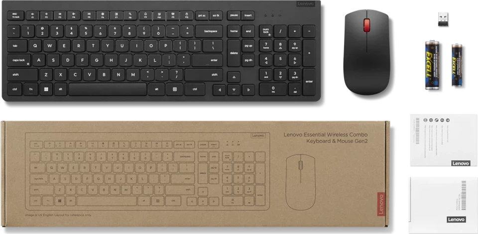 LENOVO 4X31N50744 Essential Kablosuz Klavye Mouse Set 2.4Ghz GEN2